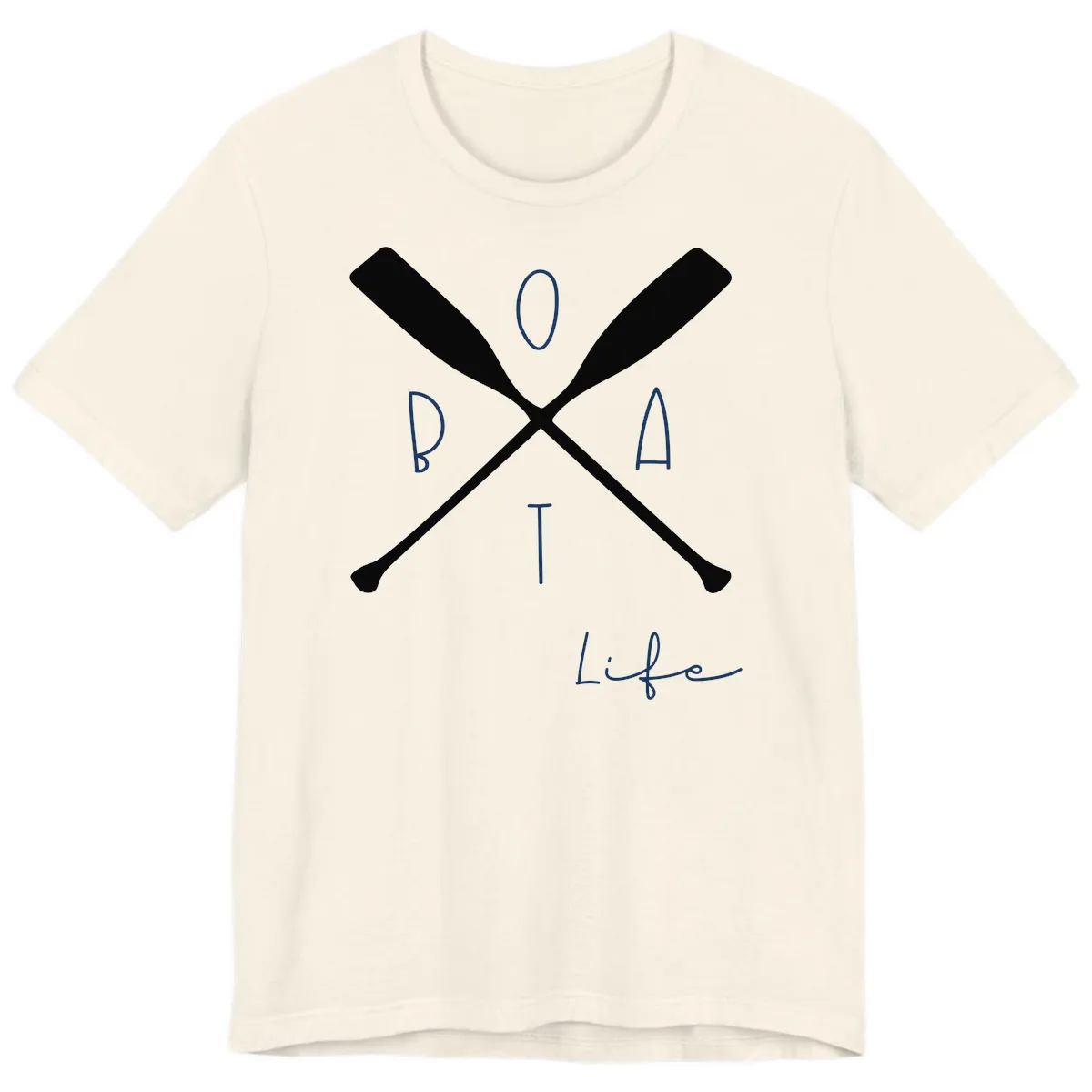 Oar Crossed Boat Life Design Premium T-Shirt in Natural
