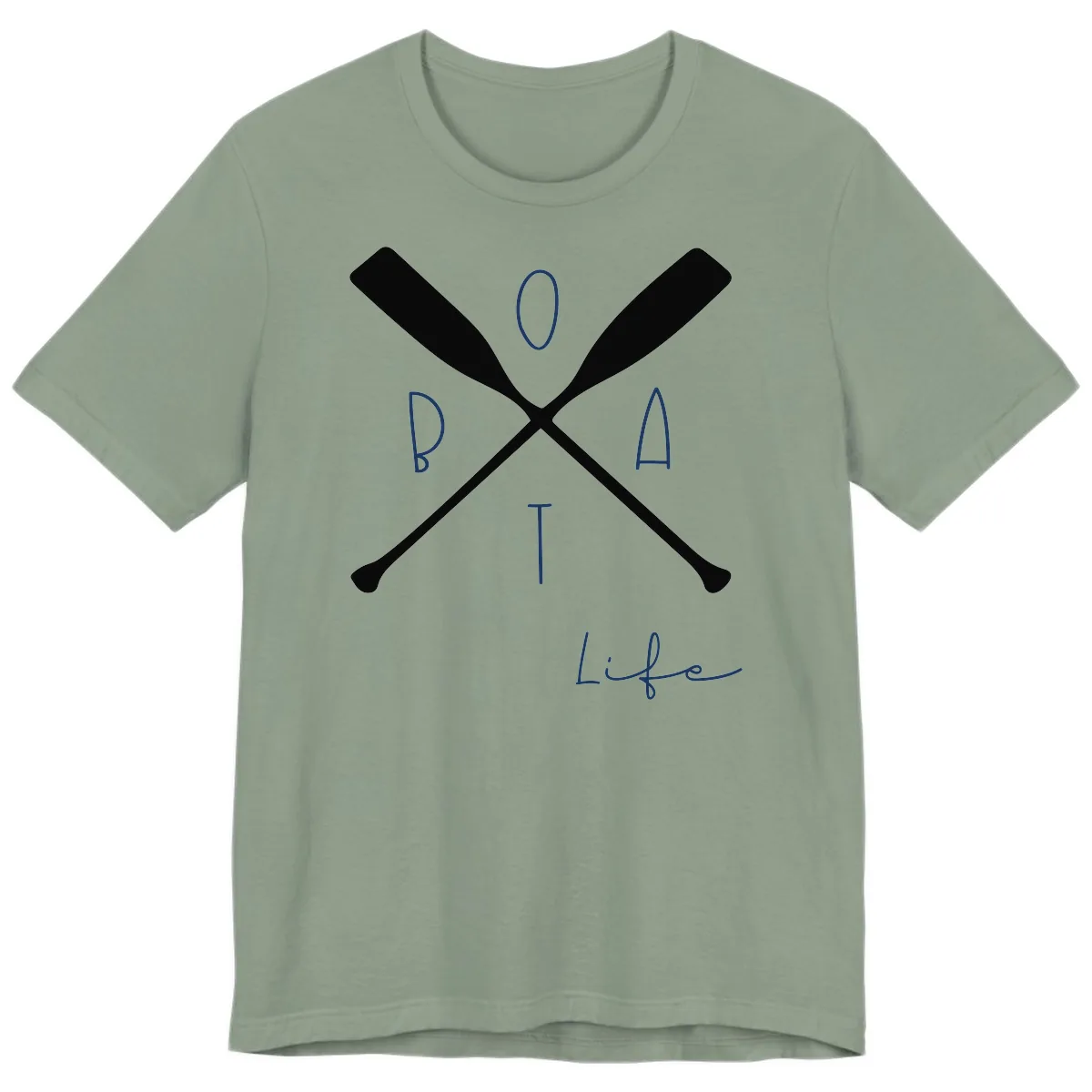 Oar Crossed Boat Life Design Premium T-Shirt in Sage