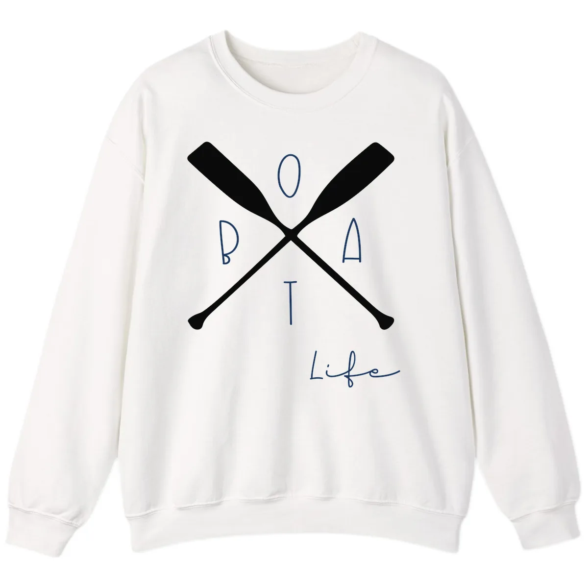 Oar Crossed Boat Life Design Sweatshirt in White