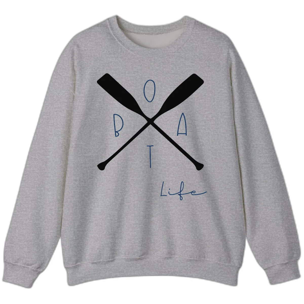 Oar Crossed Boat Life Design Sweatshirt in Sport Grey