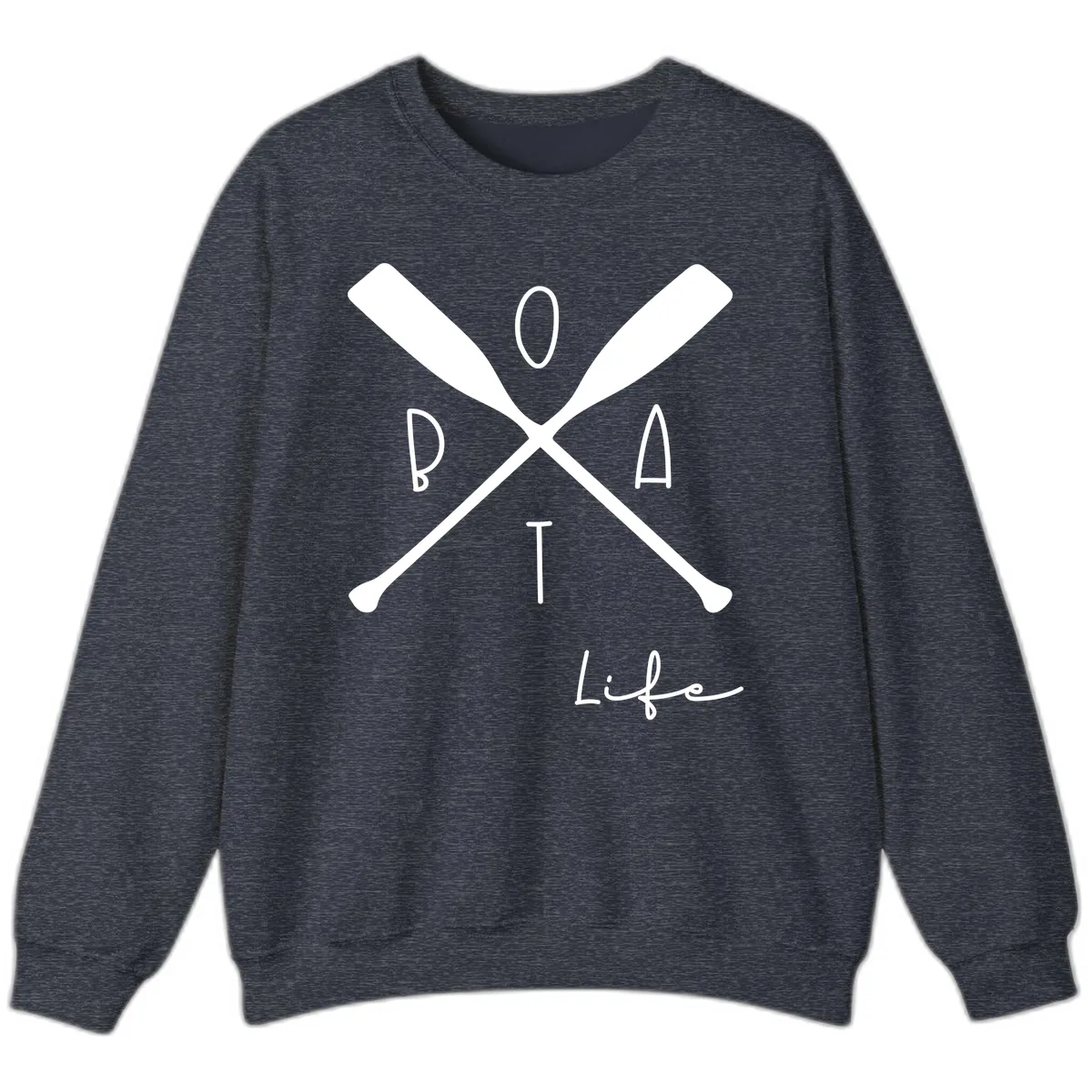Oar Crossed Boat Life Design Sweatshirt in Heather Sport Dark Navy