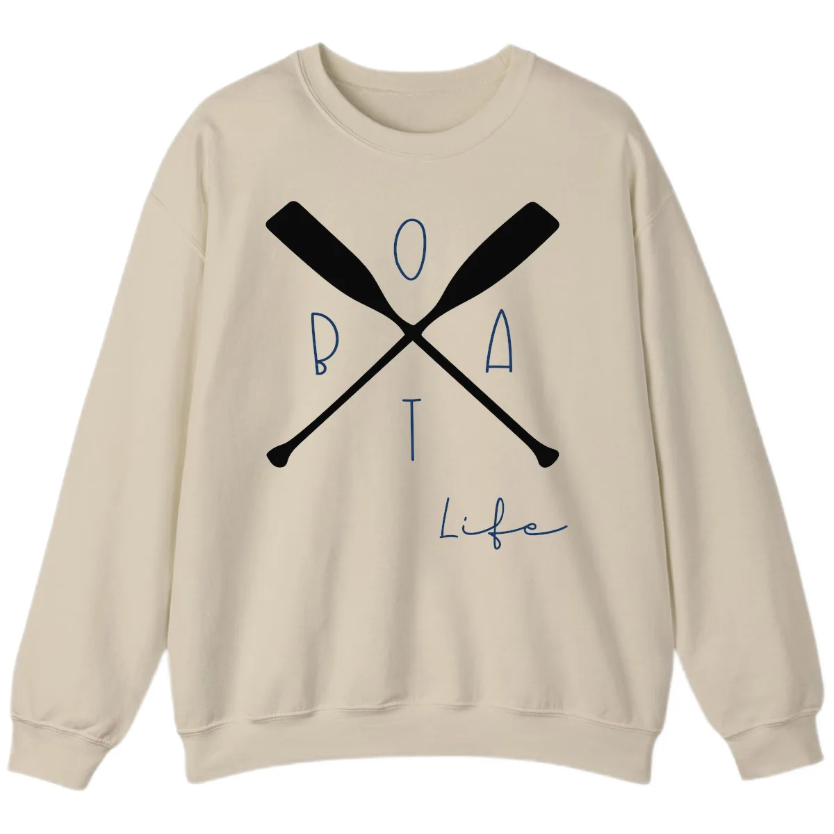 Oar Crossed Boat Life Design Sweatshirt in Sand