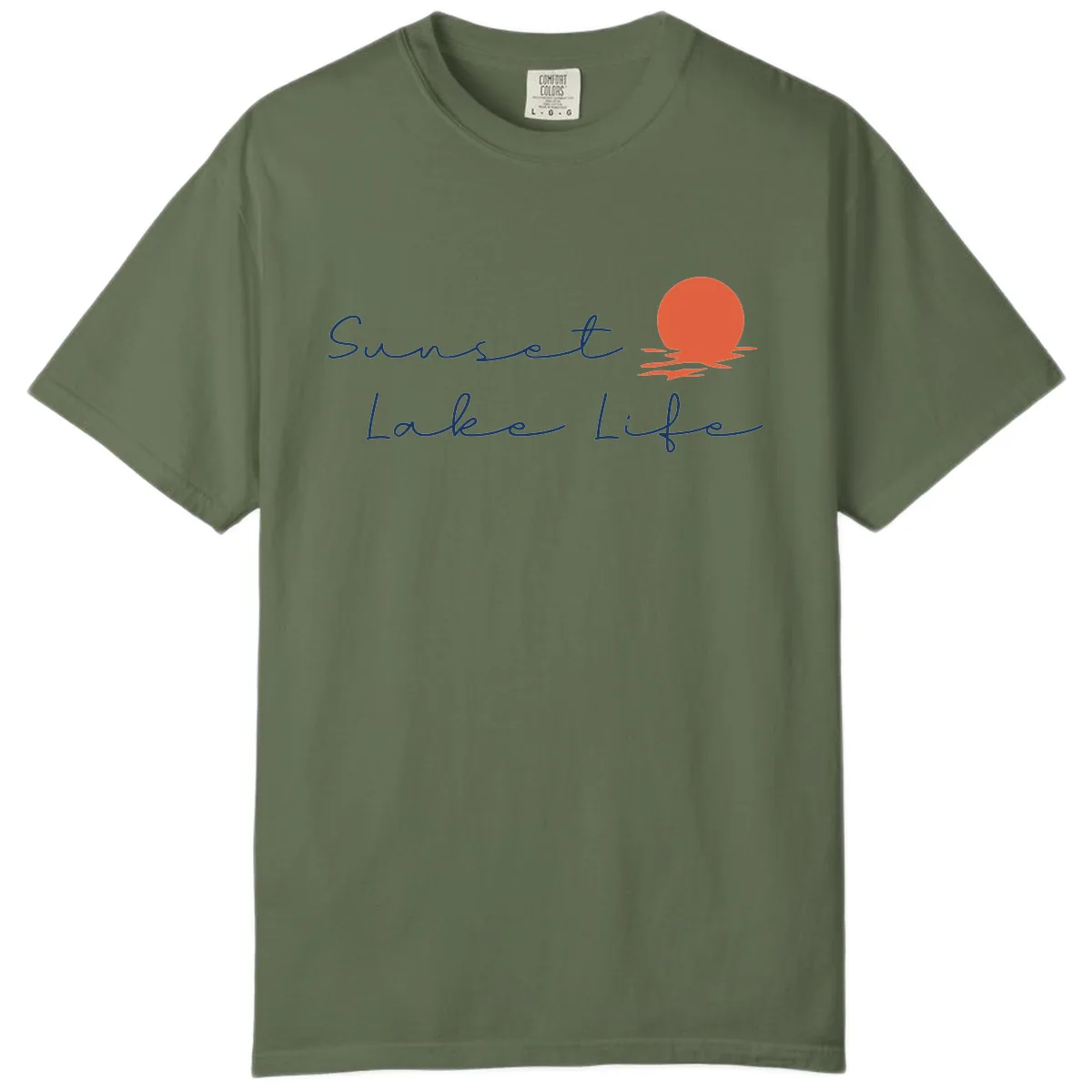 Sunset Lake Life Script Design Comfort Color in Sage