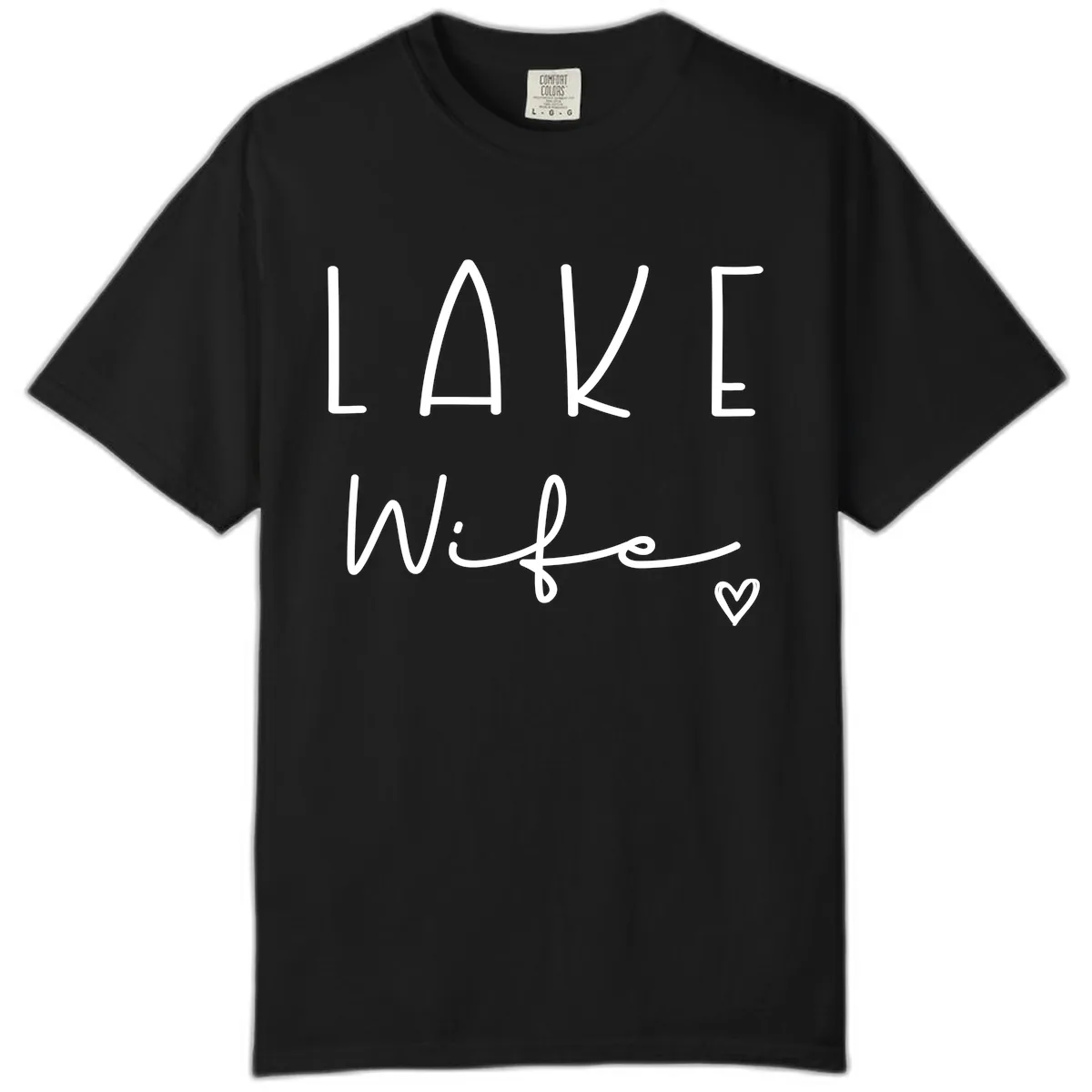 Lake Wife Typography Design Comfort Color in Black