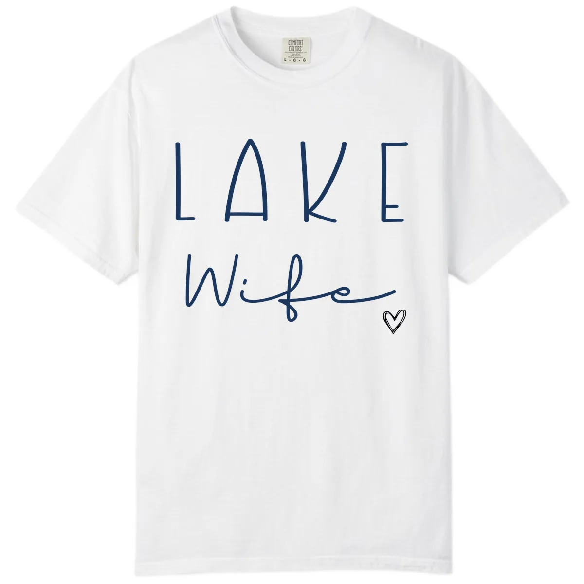 Lake Wife Typography Design Comfort Color in White