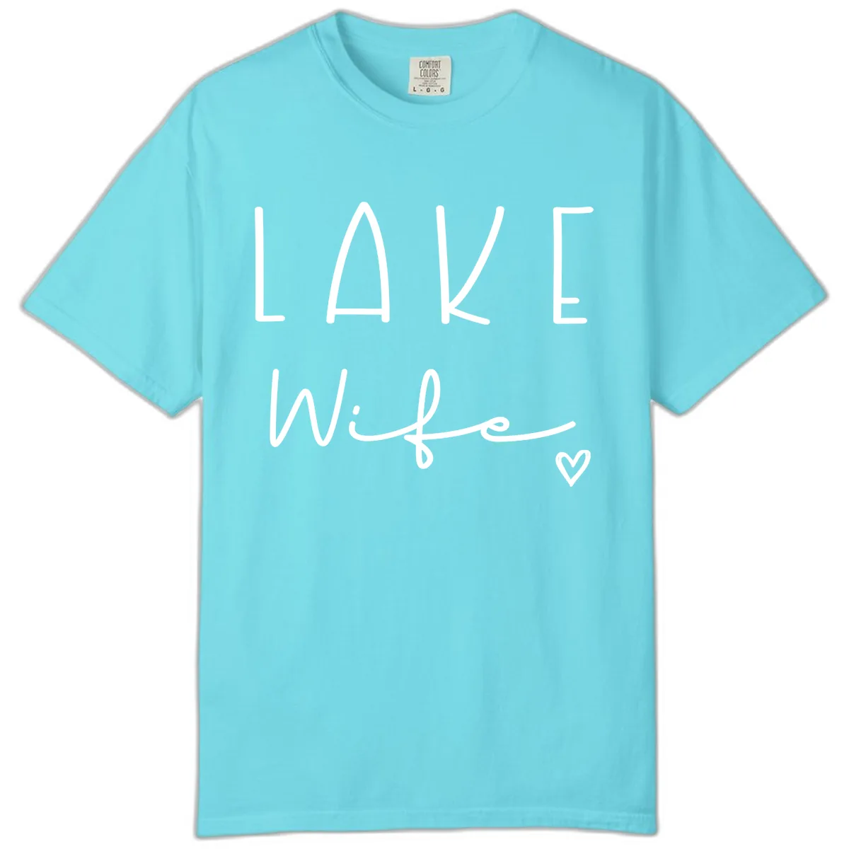 Lake Wife Typography Design Comfort Color in Lagoon Blue