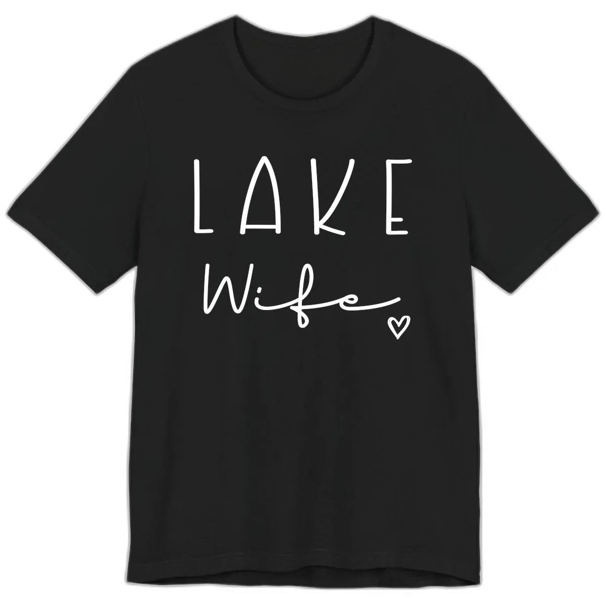 Lake Wife Typography Design Premium T-Shirt in Black