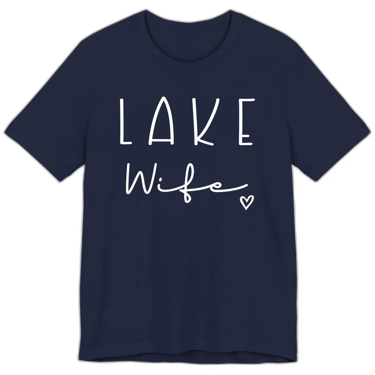 Lake Wife Typography Design Premium T-Shirt in Navy