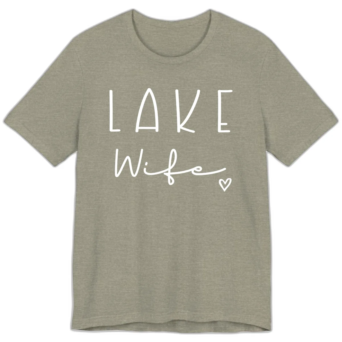 Lake Wife Typography Design Premium T-Shirt in Heather Stone