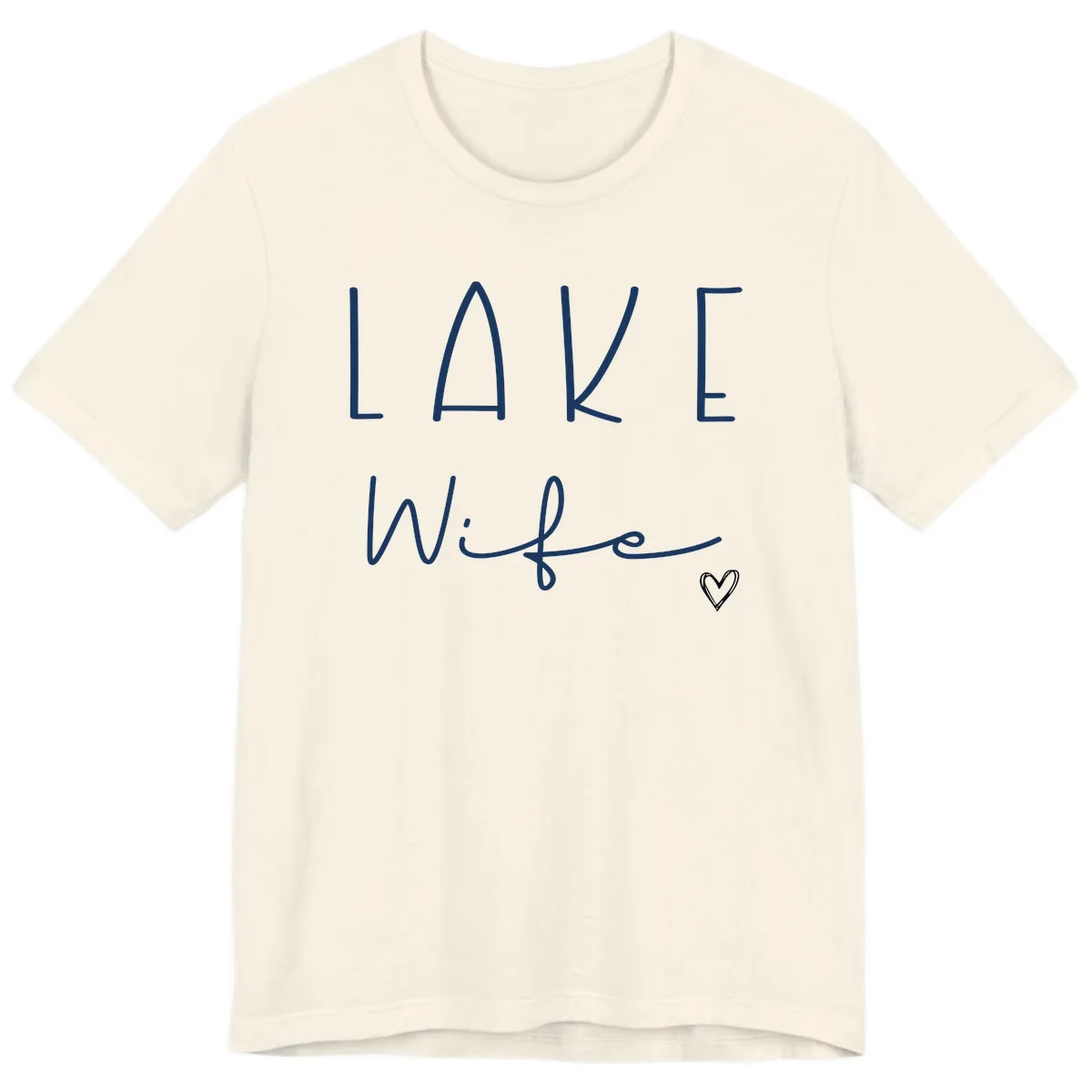 Lake Wife Typography Design Premium T-Shirt in Natural