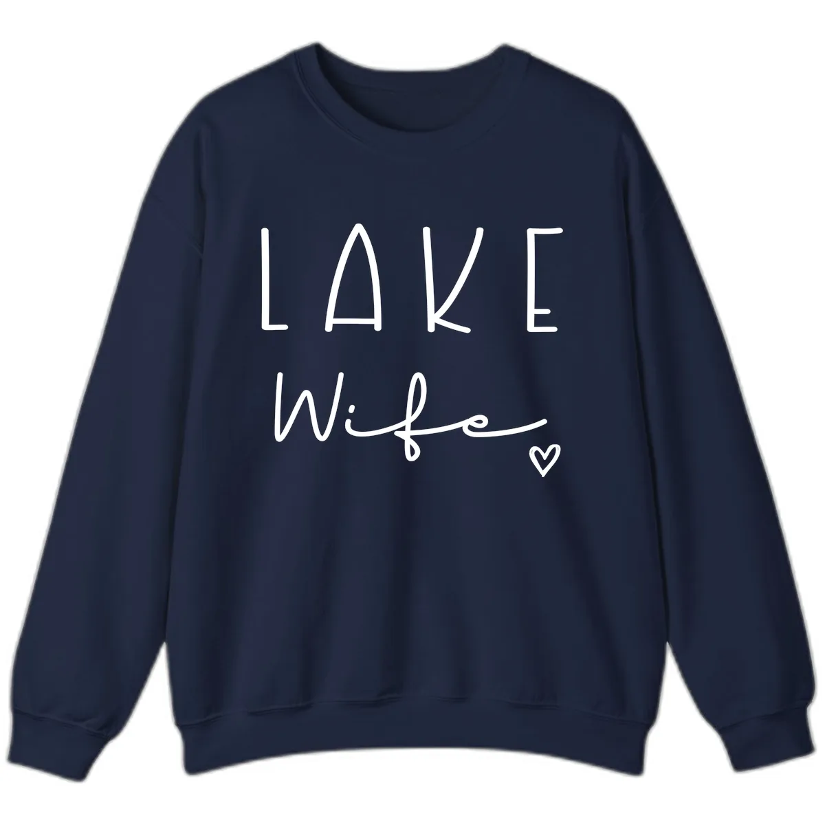 Lake Wife Typography Design Sweatshirt in Navy