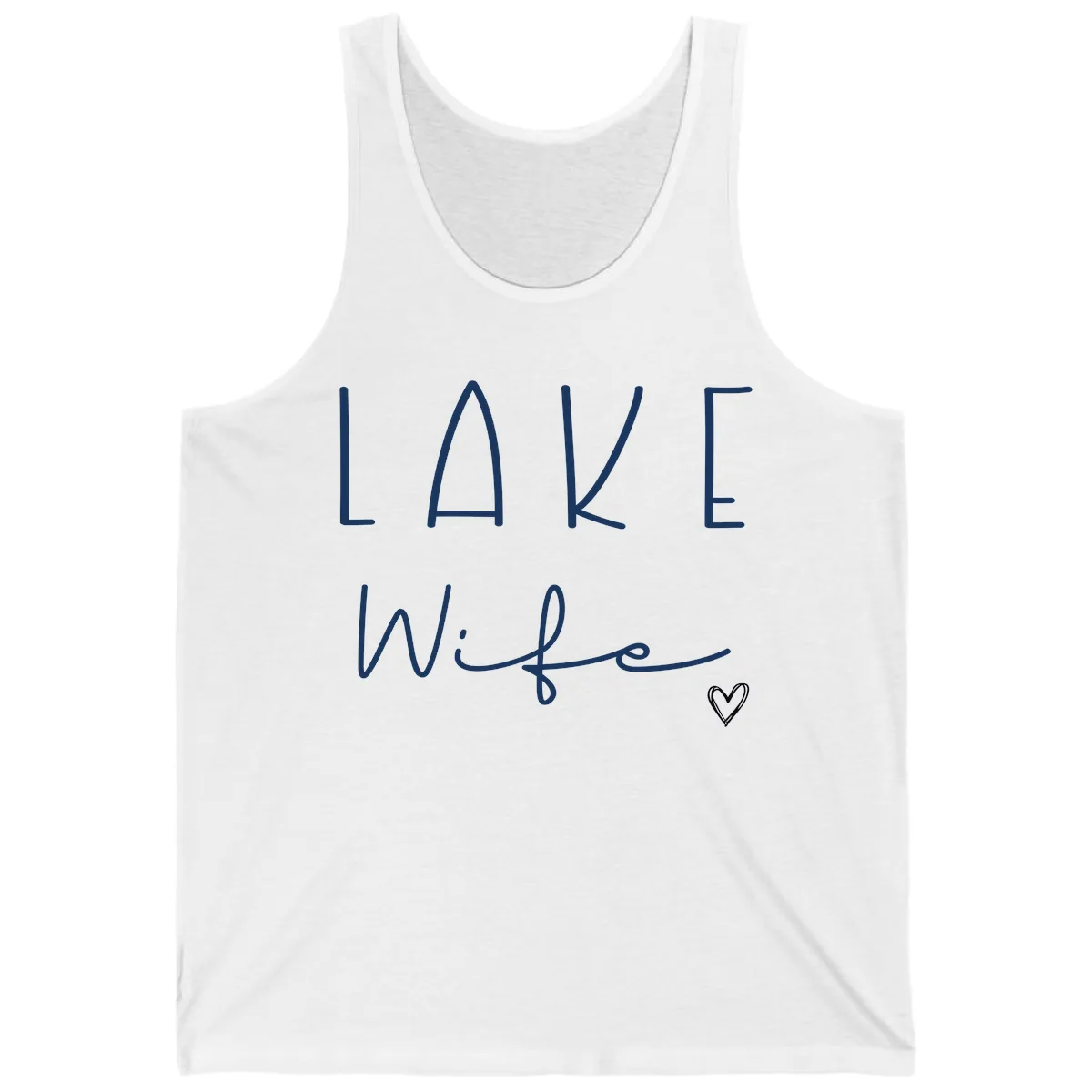 Lake Wife Typography Design Tank in White