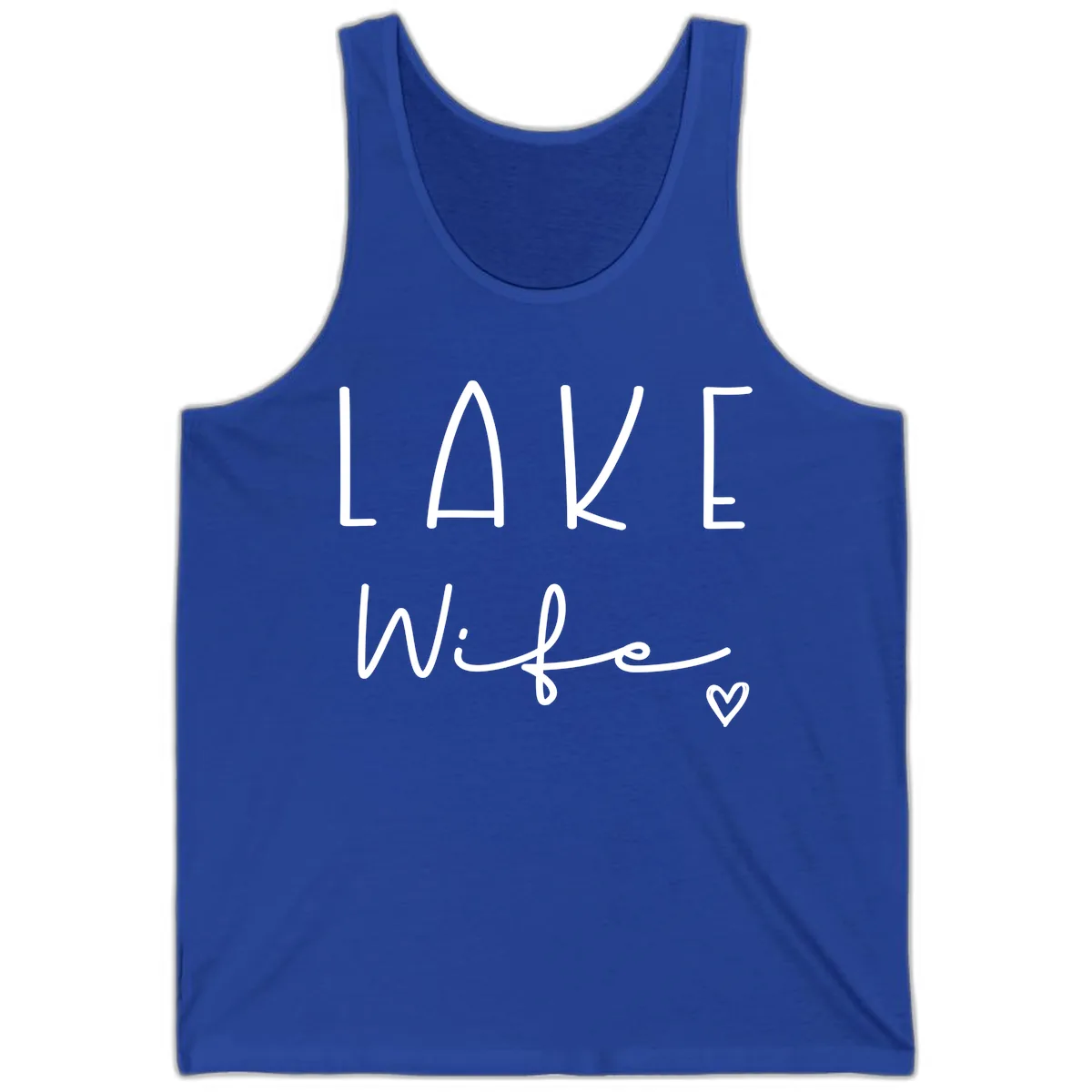 Lake Wife Typography Design Tank in True Royal