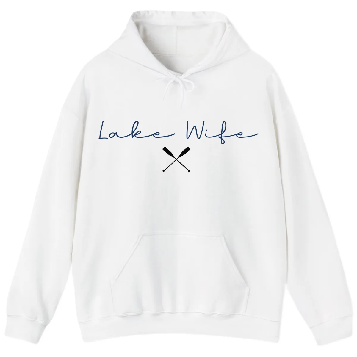 Lake Wife Nautical Design Hoodie in White