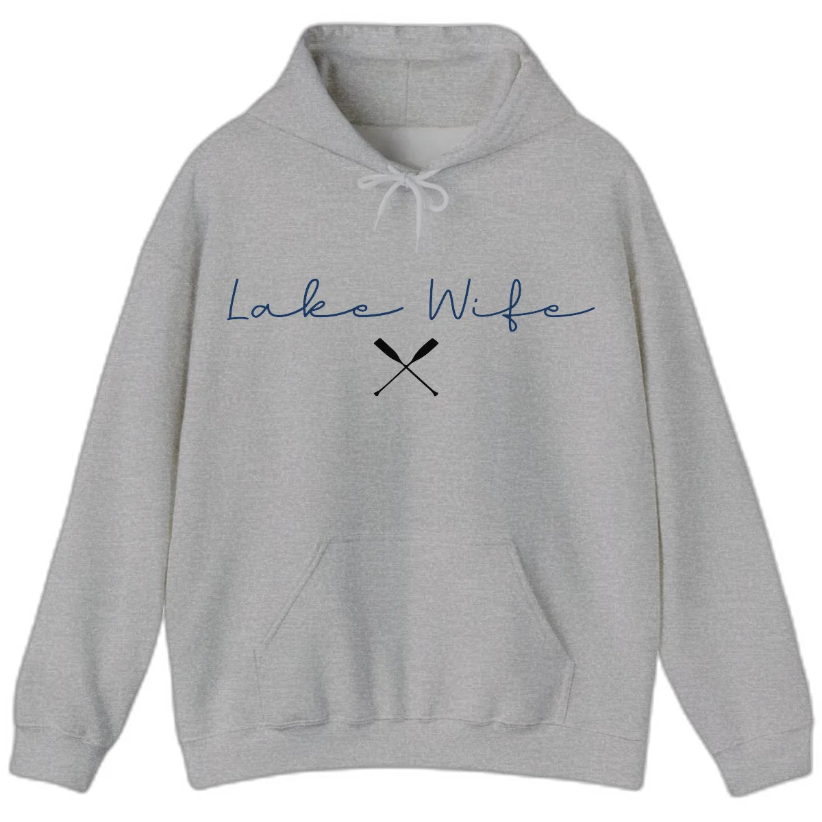 Lake Wife Nautical Design Hoodie in Sport Grey