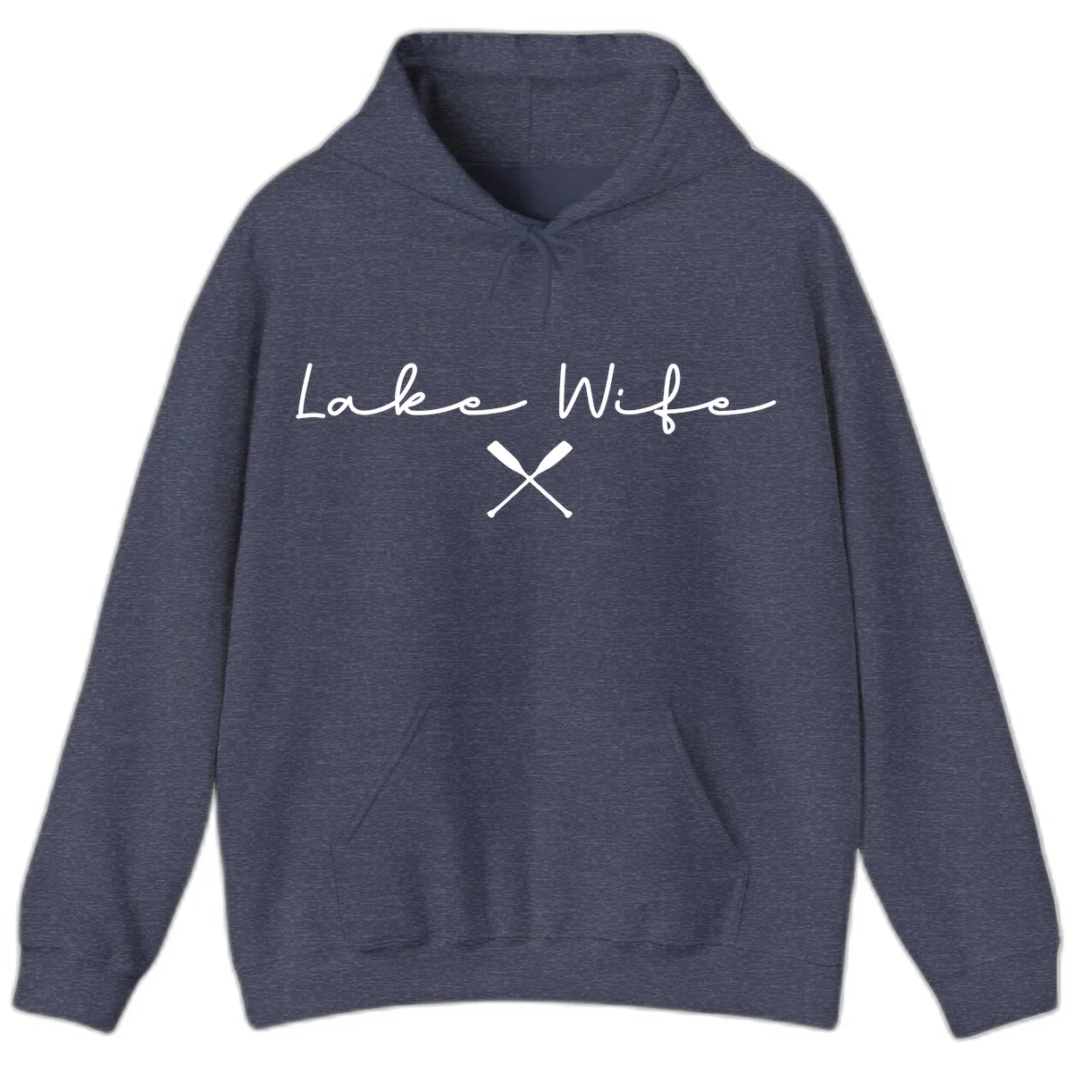 Lake Wife Nautical Design Hoodie in Heather Sport Dark Navy