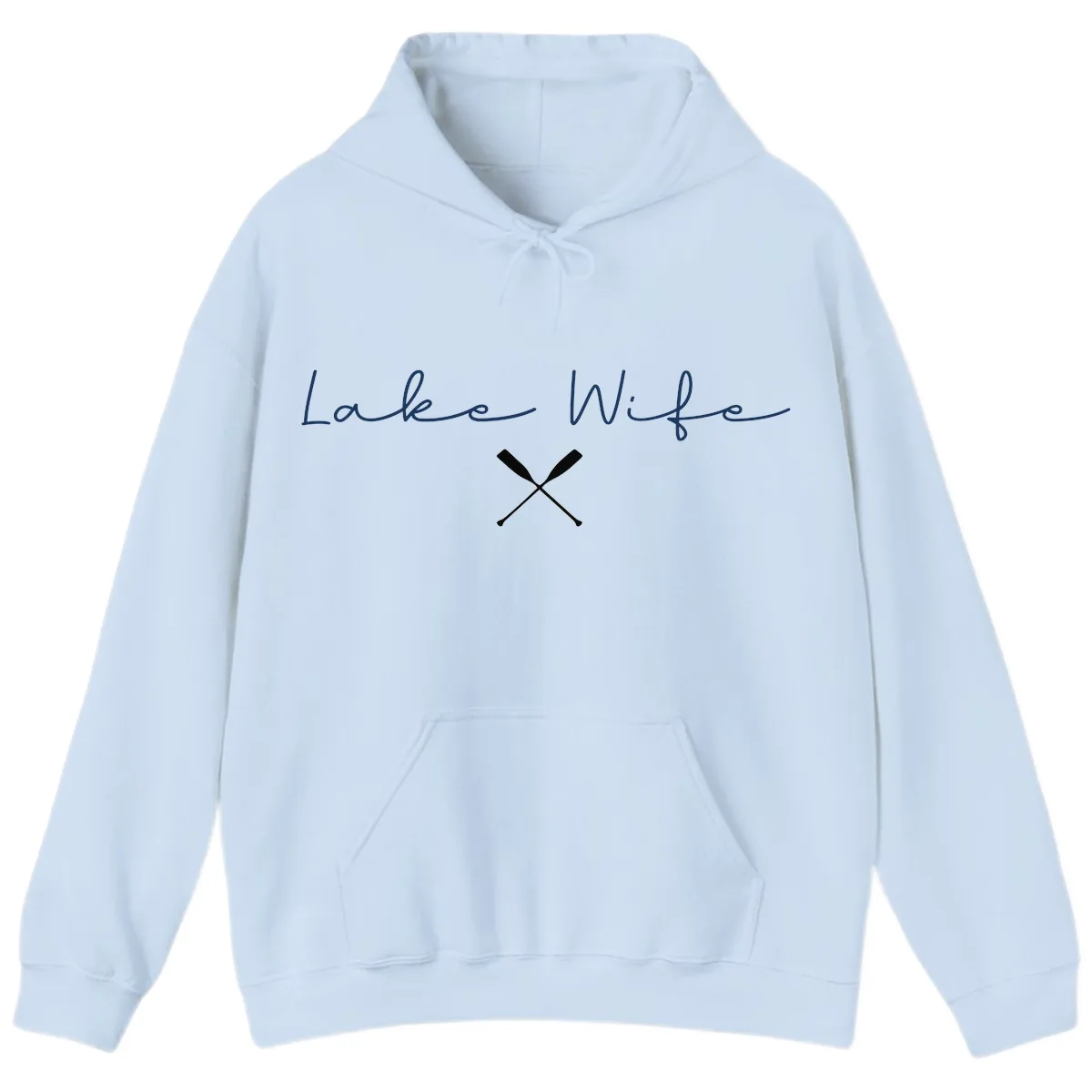 Lake Wife Nautical Design Hoodie in Light Blue