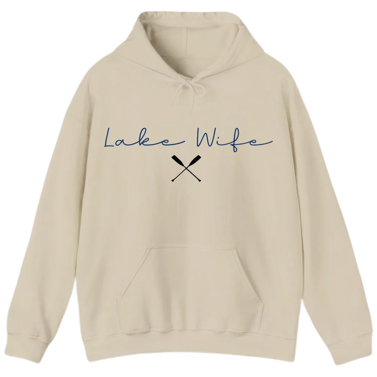 Lake Wife Nautical Design Hoodie in Sand