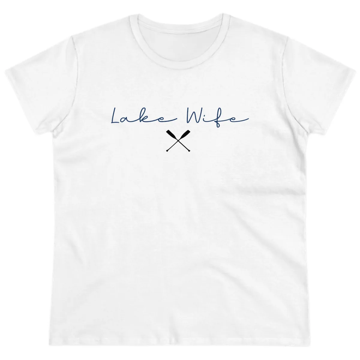 Lake Wife Nautical Design Ladies Tee in White