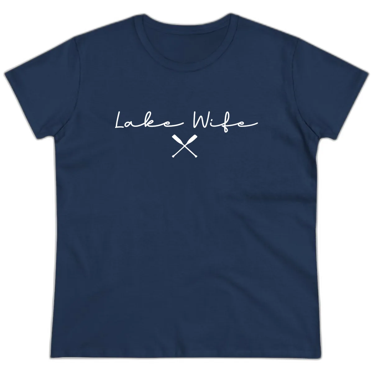 Lake Wife Nautical Design Ladies Tee in Navy
