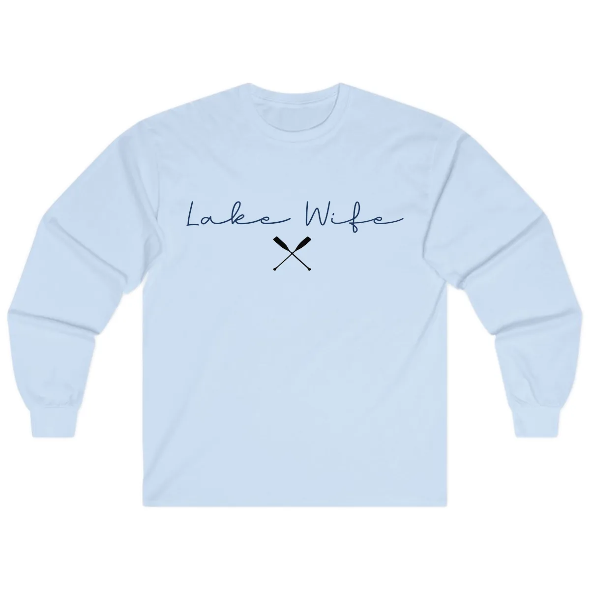 Lake Wife Nautical Design Long Sleeve in Light Blue