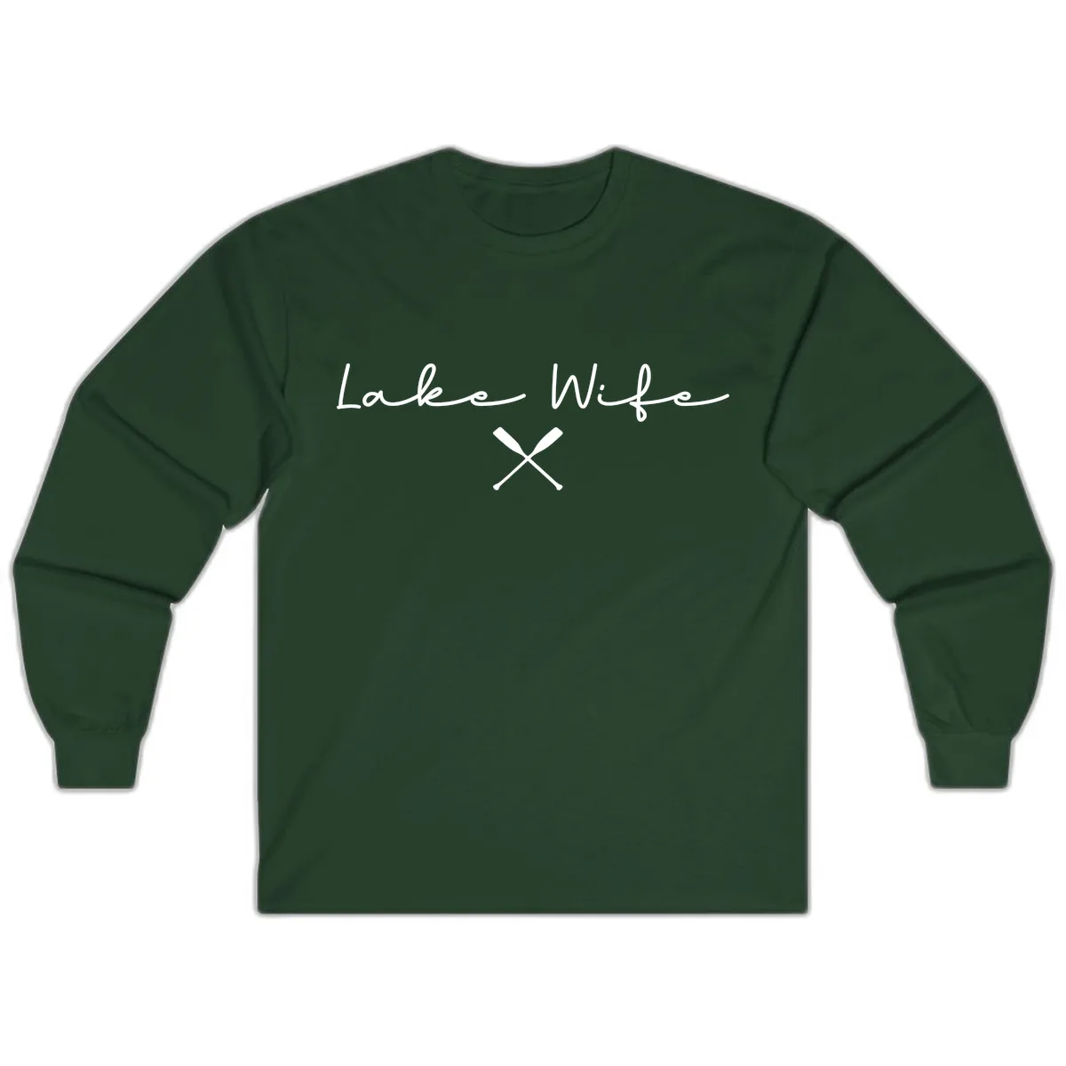 Lake Wife Nautical Design Long Sleeve in Forest Green