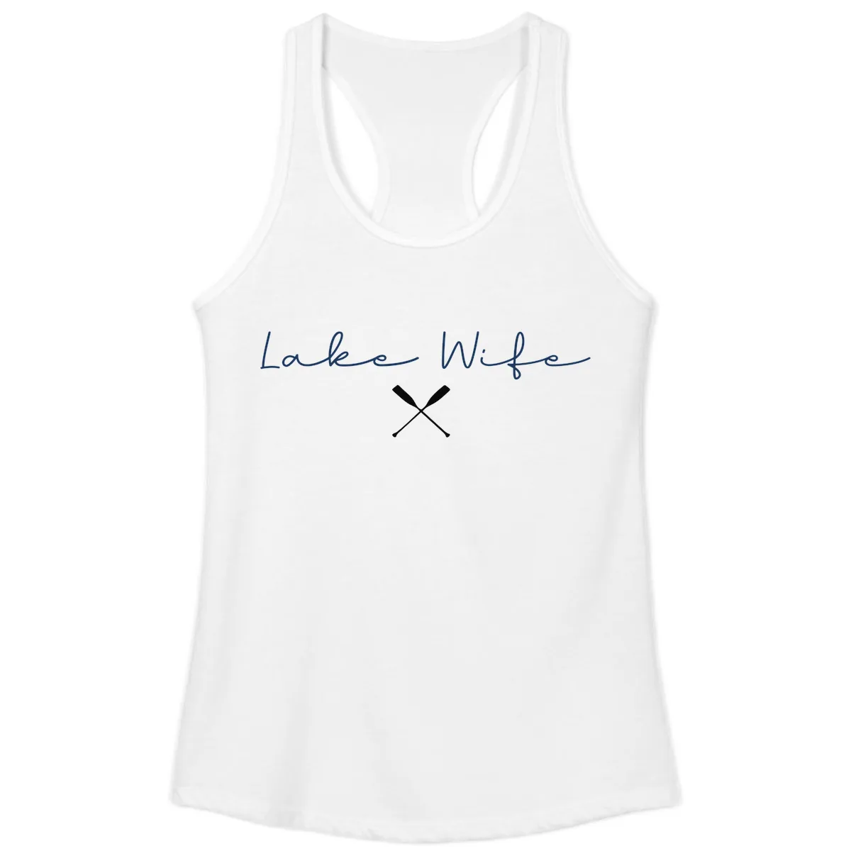 Lake Wife Nautical Design Ladies Tank in White