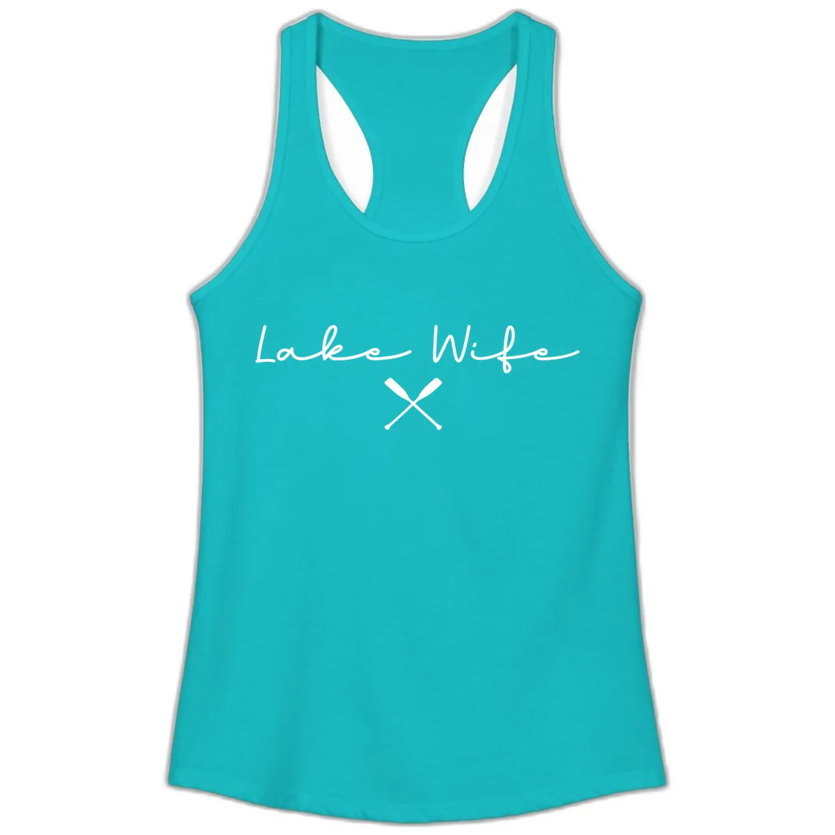 Lake Wife Nautical Design Ladies Tank in Tahiti Blue