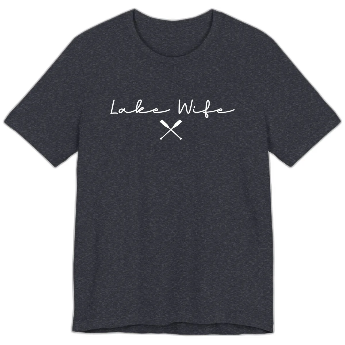 Lake Wife Nautical Design Premium T-Shirt in Heather Navy