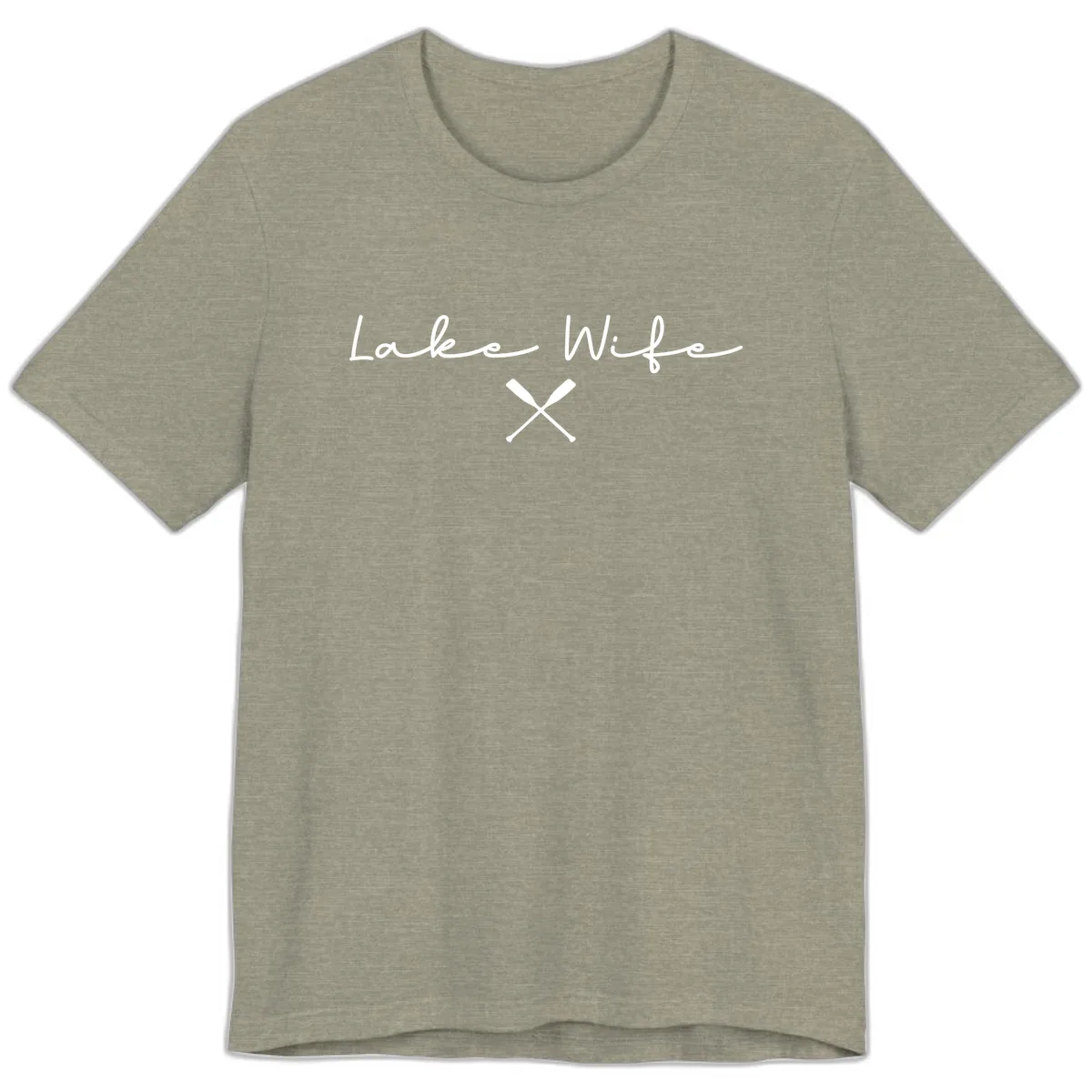Lake Wife Nautical Design Premium T-Shirt in Heather Stone