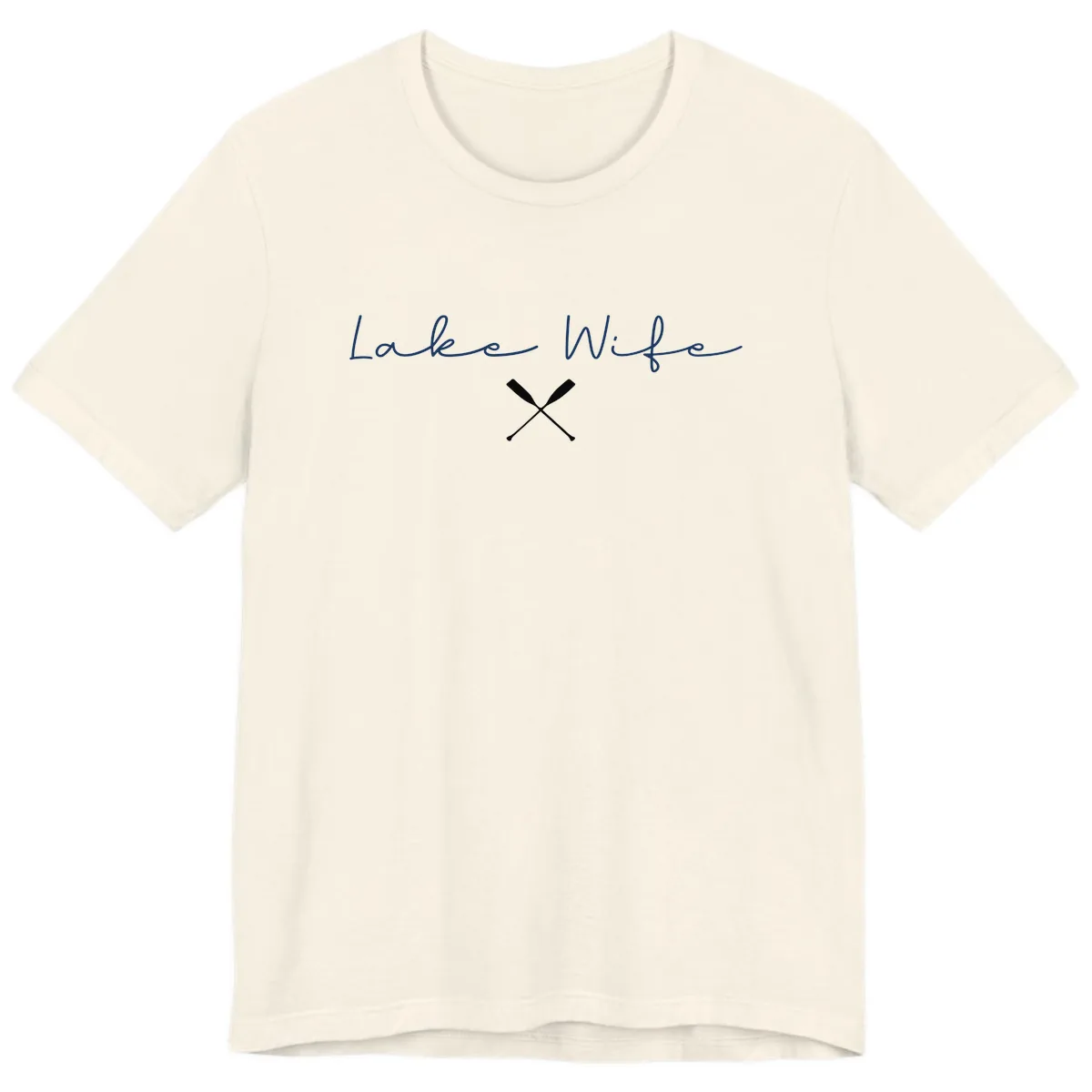 Lake Wife Nautical Design Premium T-Shirt in Natural