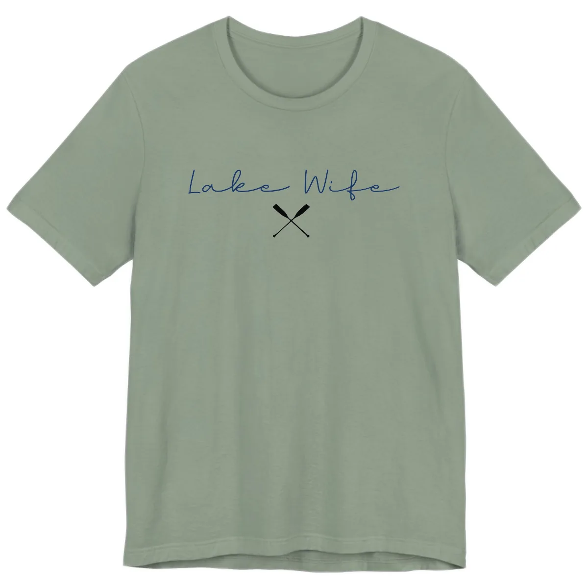 Lake Wife Nautical Design Premium T-Shirt in Sage