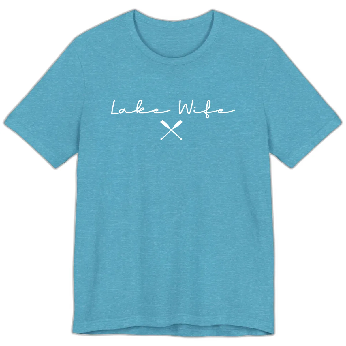 Lake Wife Nautical Design Premium T-Shirt in Heather Aqua