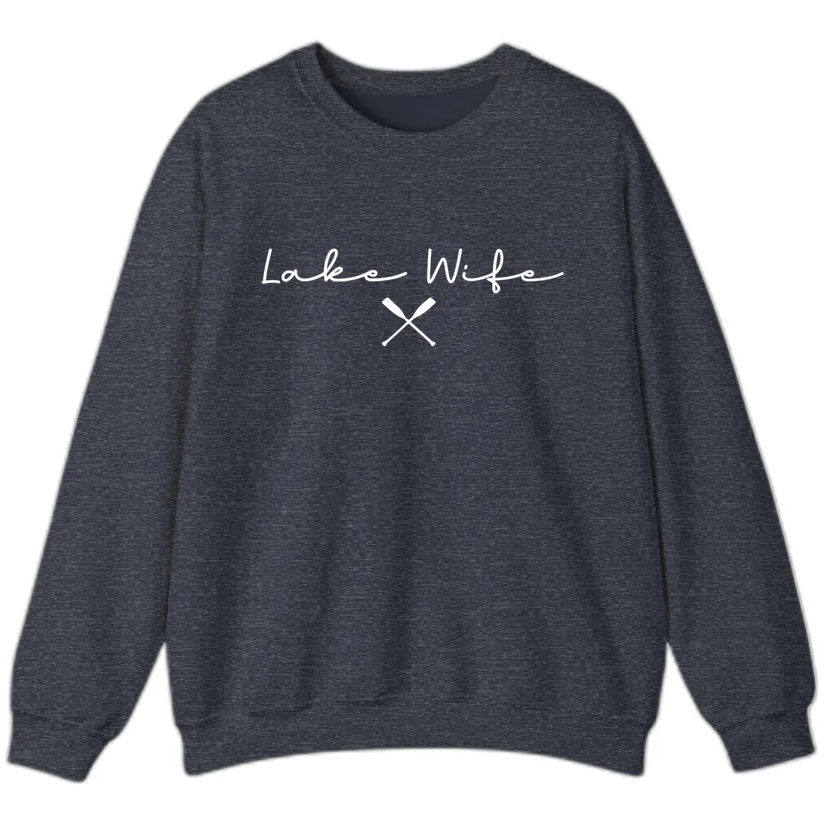 Lake Wife Nautical Design Sweatshirt in Heather Sport Dark Navy