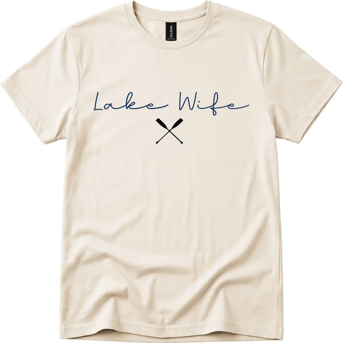 Lake Wife Nautical Design T-Shirt in Natural