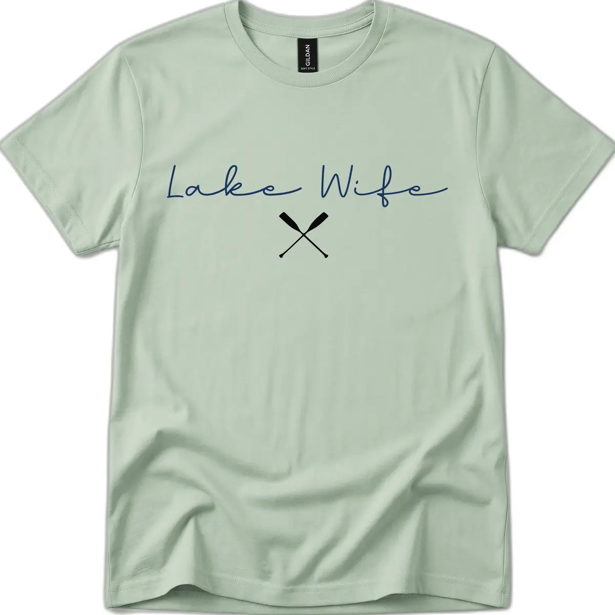 Lake Wife Nautical Design T-Shirt in Sage