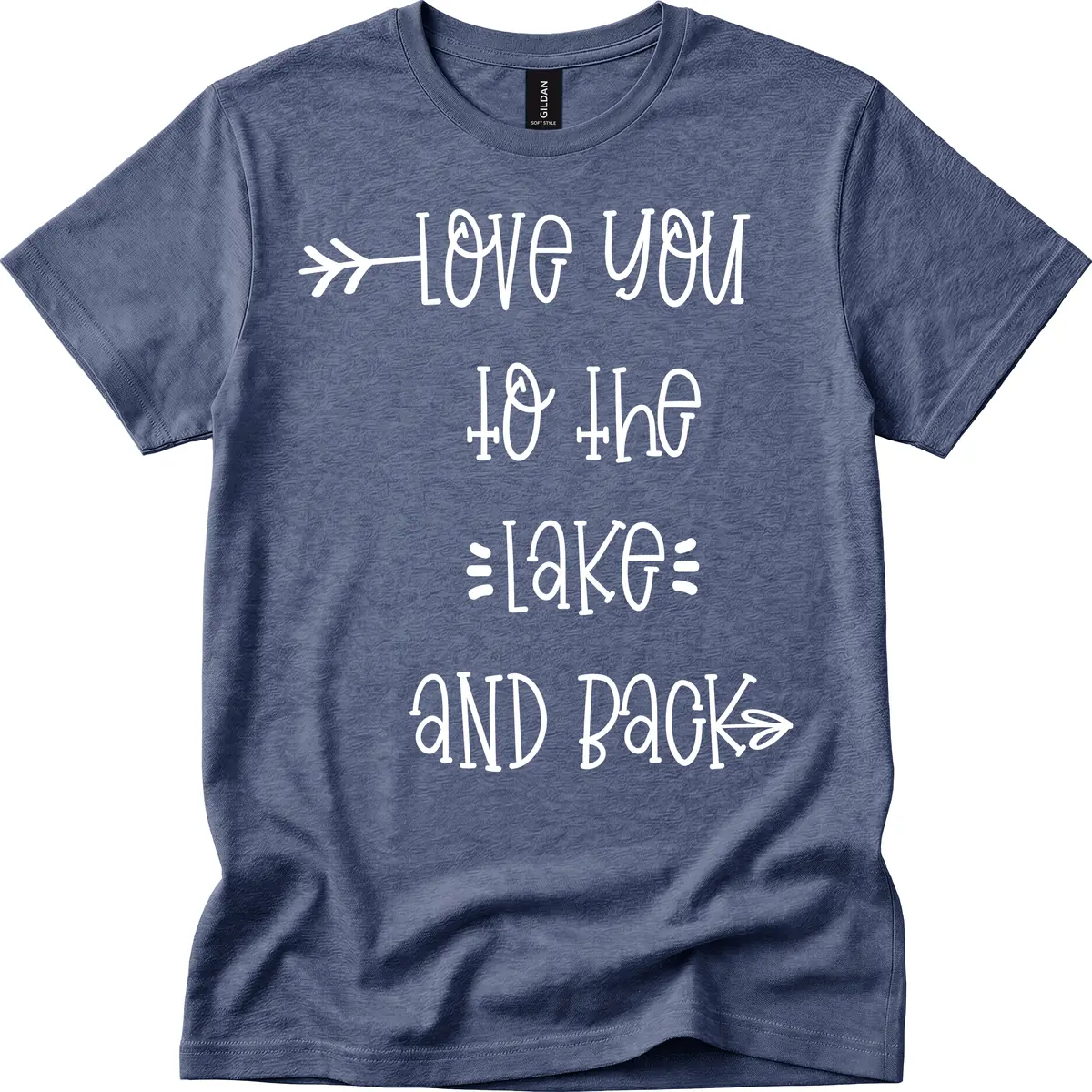 Love You To The Lake And Back T-Shirt in Heather Navy