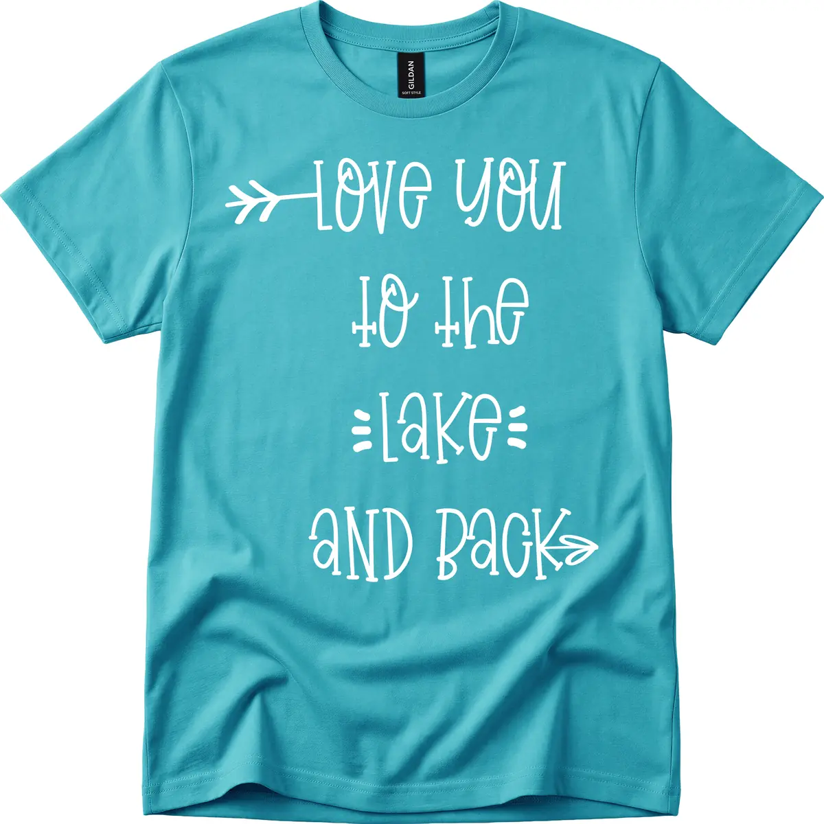 Love You To The Lake And Back T-Shirt in Tropical Blue