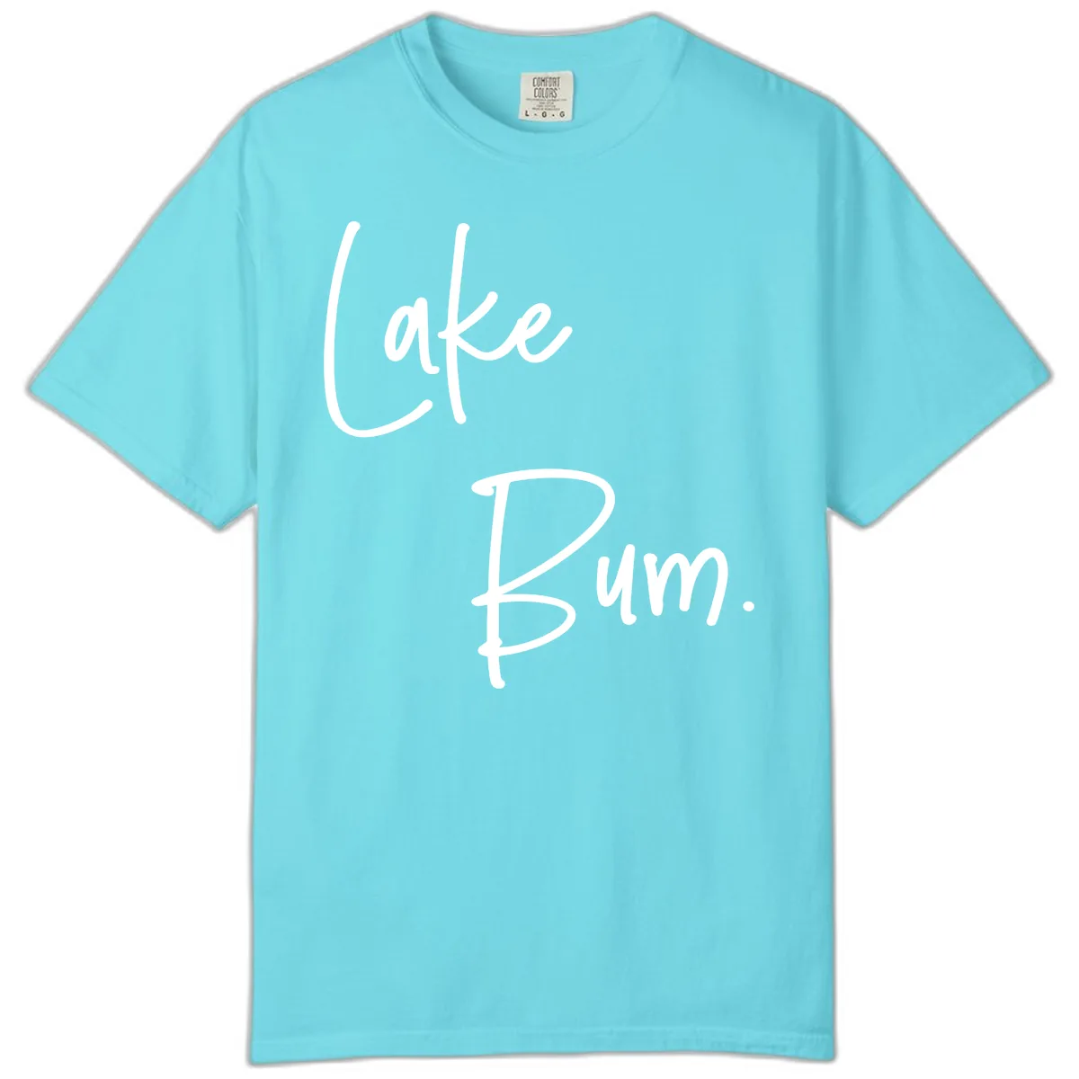 Lake Bum Script Design Comfort Color in Lagoon Blue