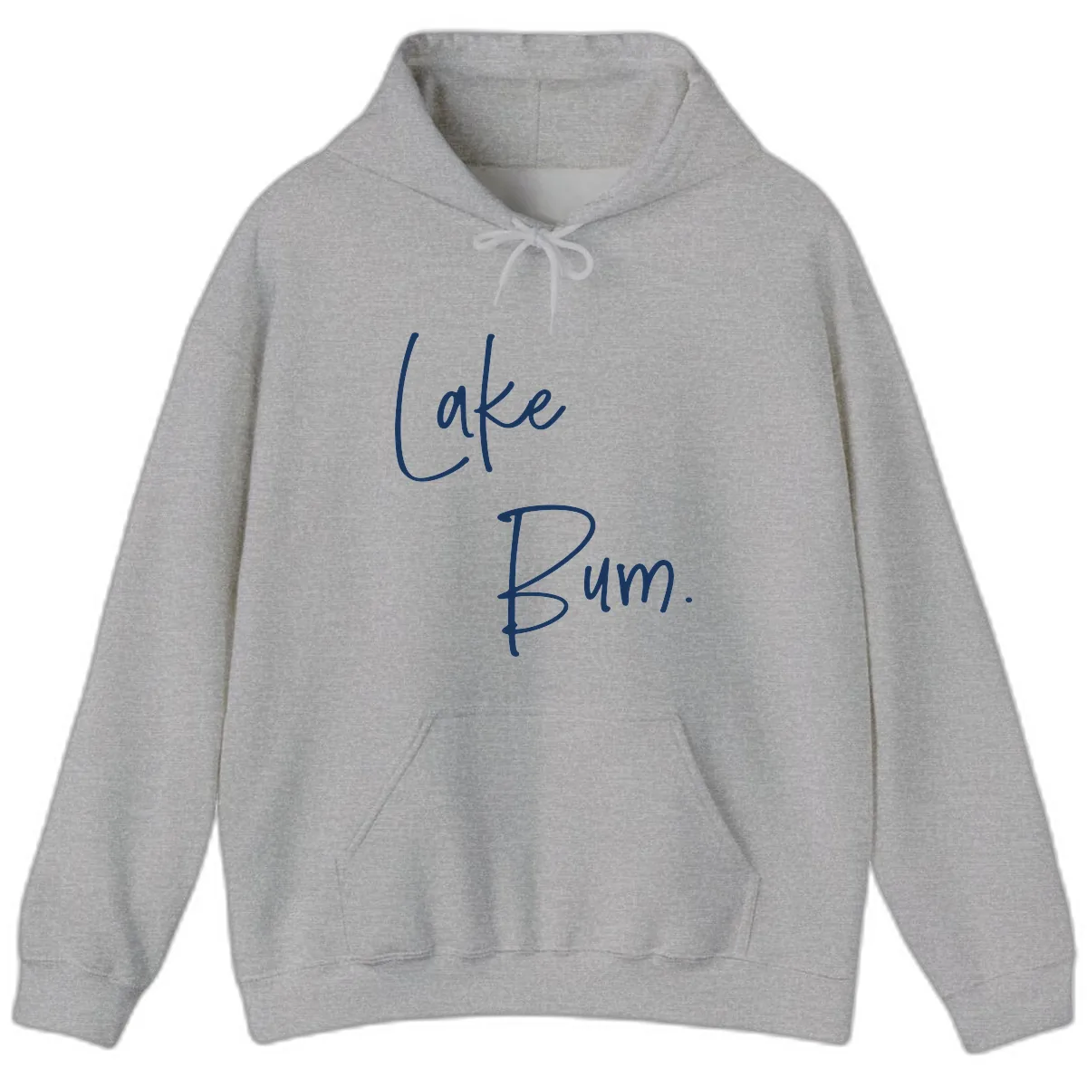 Lake Bum Script Design Hoodie in Sport Grey