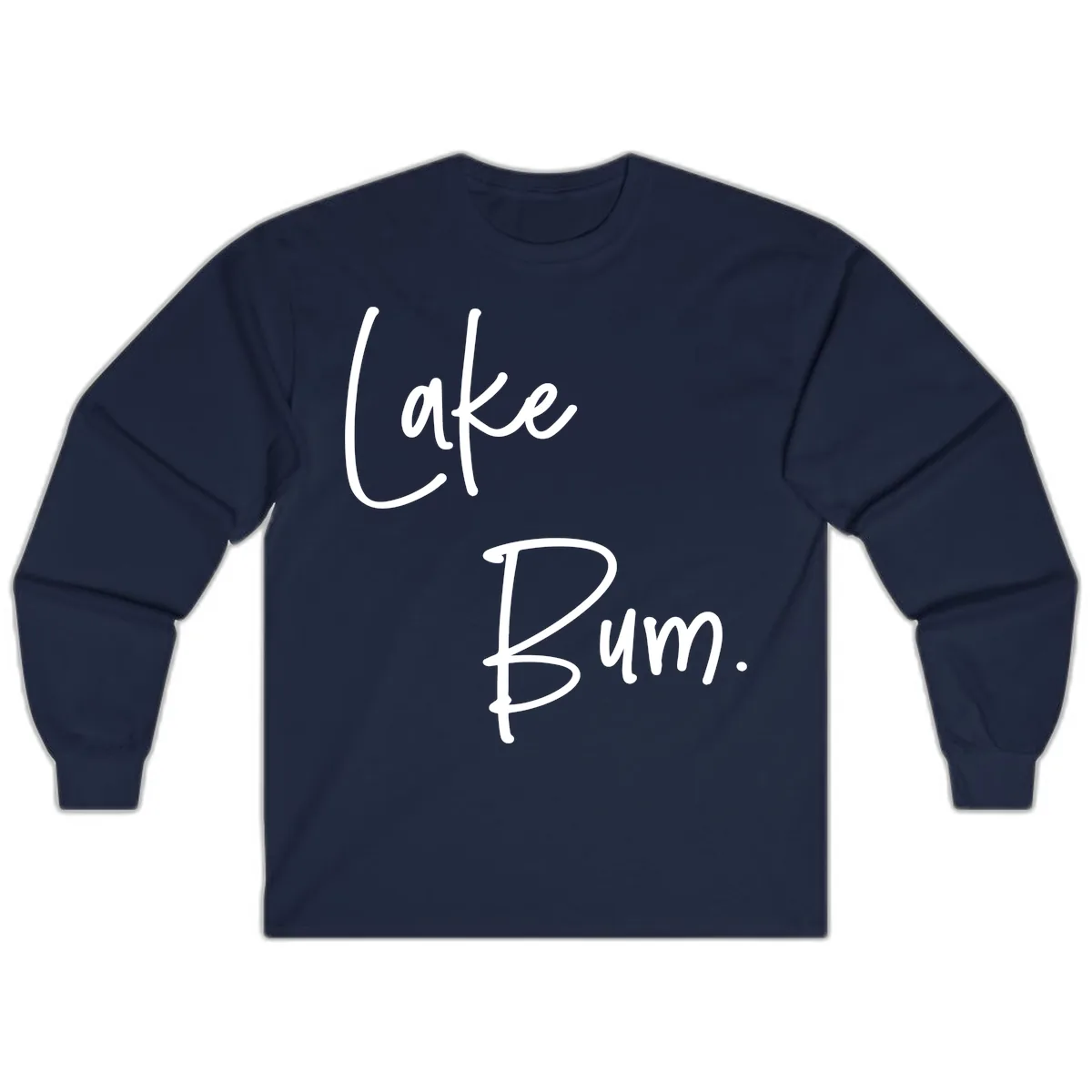 Lake Bum Script Design Long Sleeve in Navy