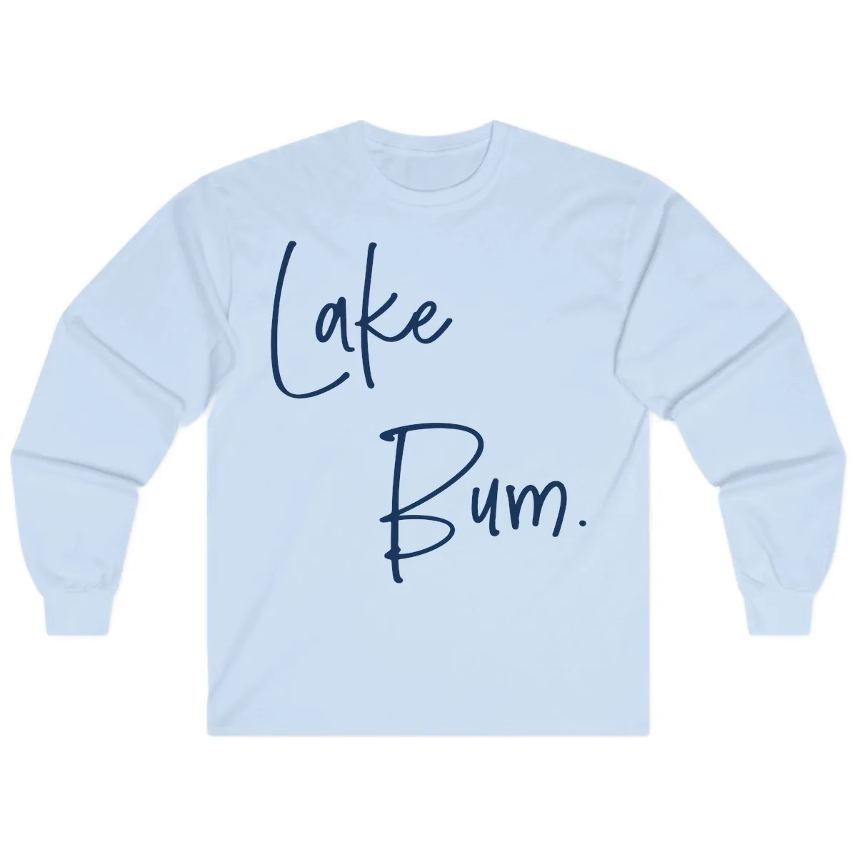 Lake Bum Script Design Long Sleeve in Light Blue