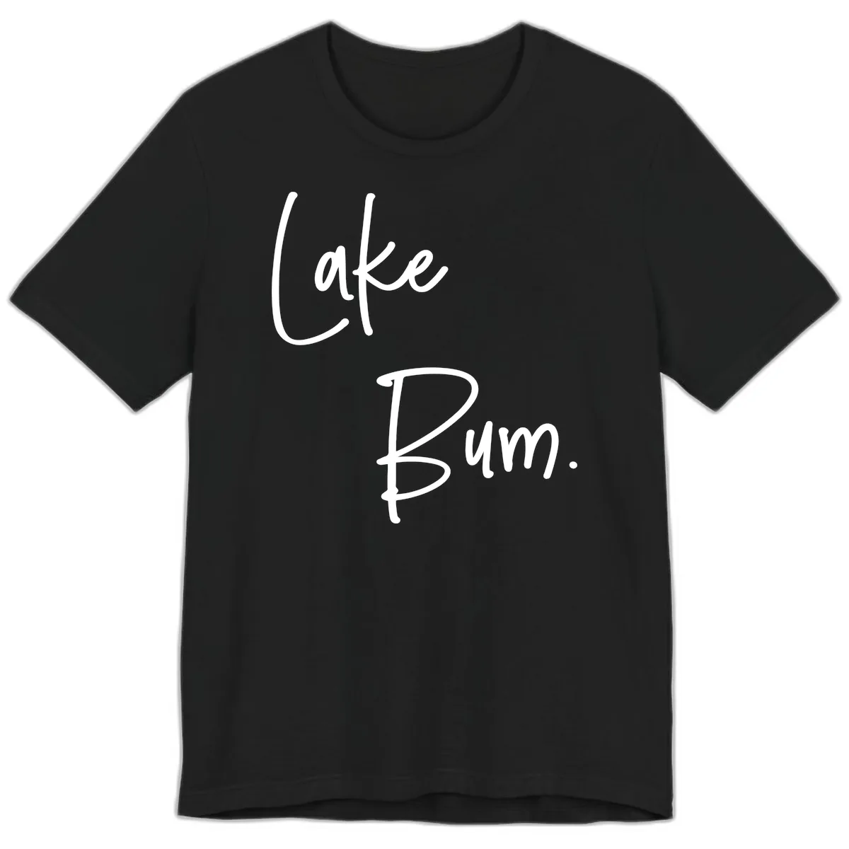Lake Bum Script Design Premium T-Shirt in Black