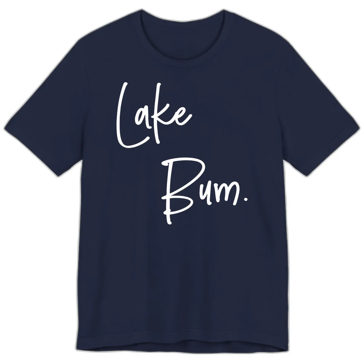 Lake Bum Script Design Premium T-Shirt in Navy