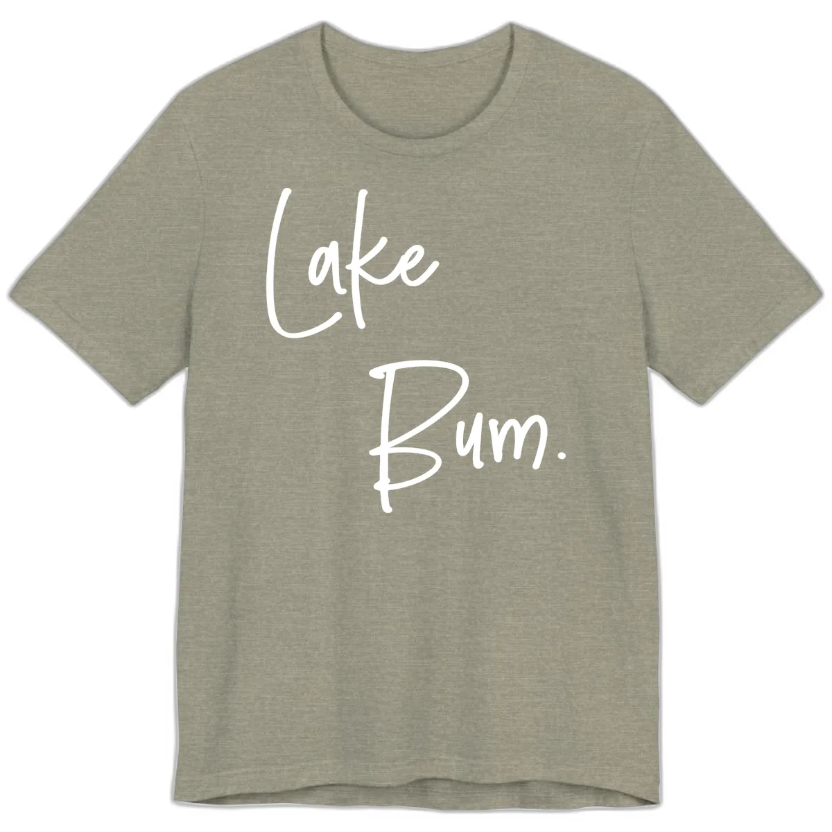 Lake Bum Script Design Premium T-Shirt in Heather Stone