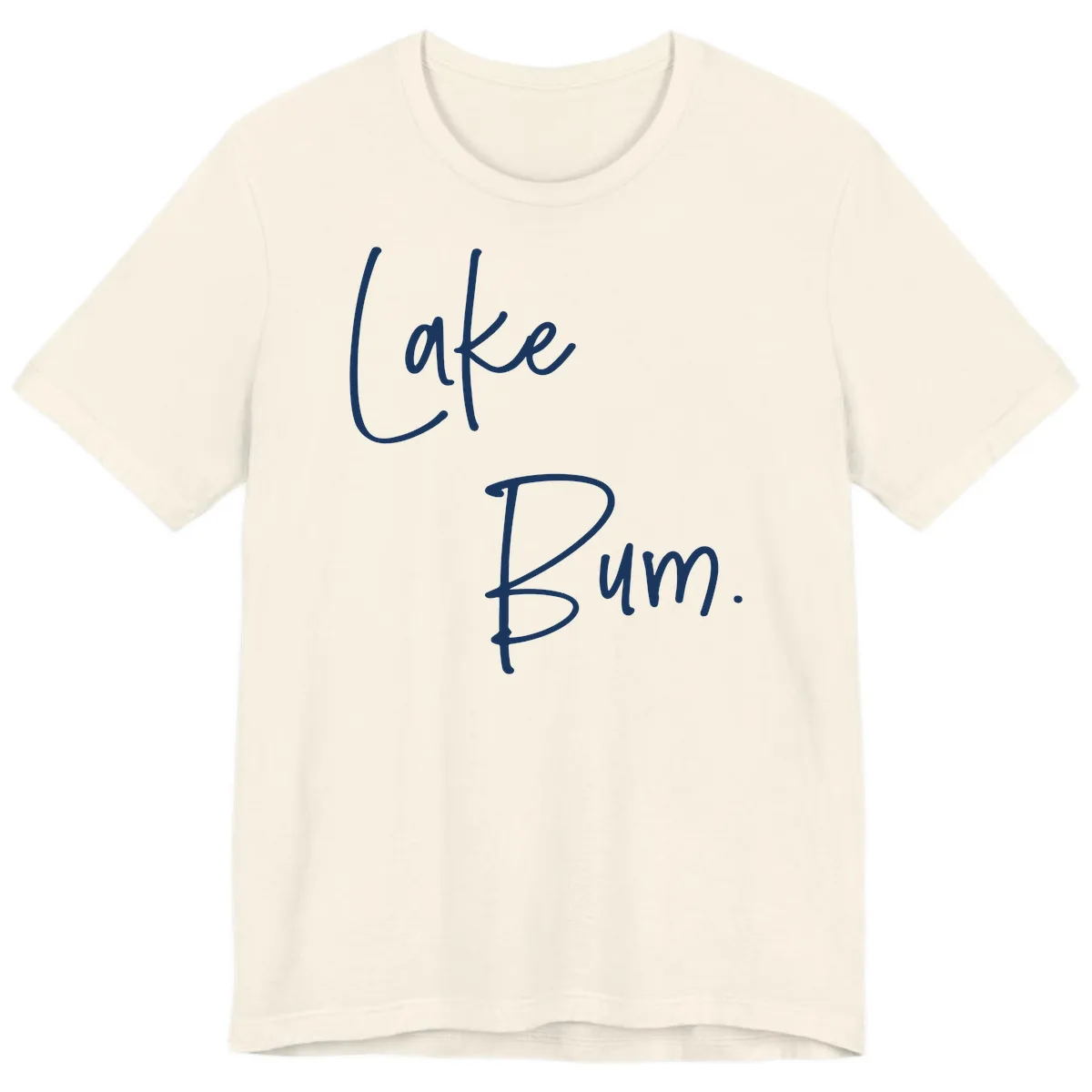 Lake Bum Script Design Premium T-Shirt in Natural