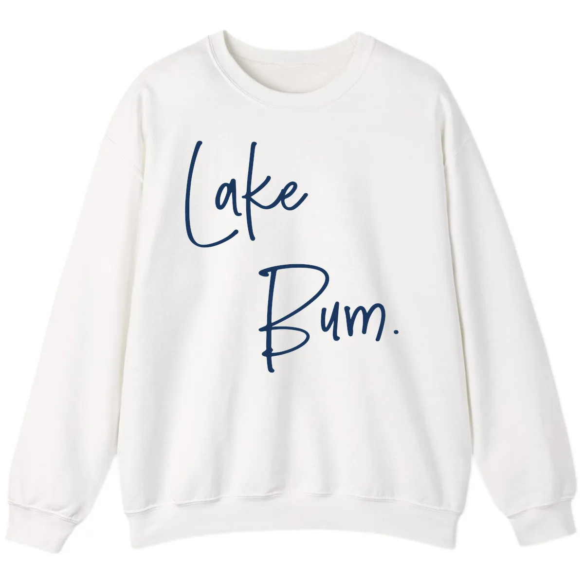 Lake Bum Script Design Sweatshirt in White