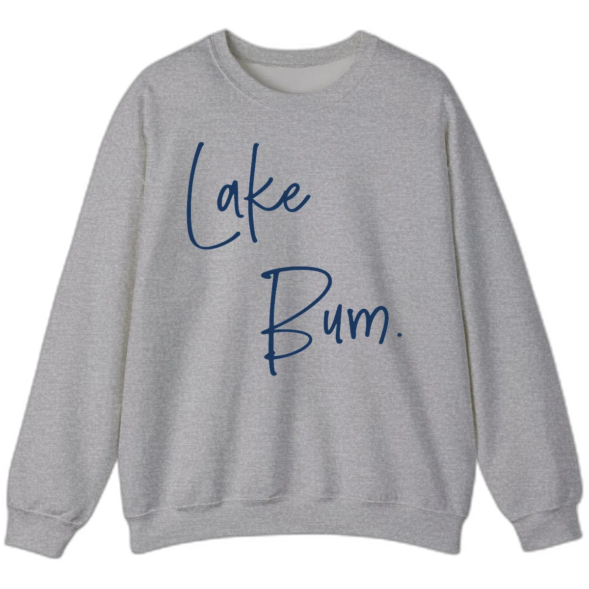 Lake Bum Script Design Sweatshirt in Sport Grey