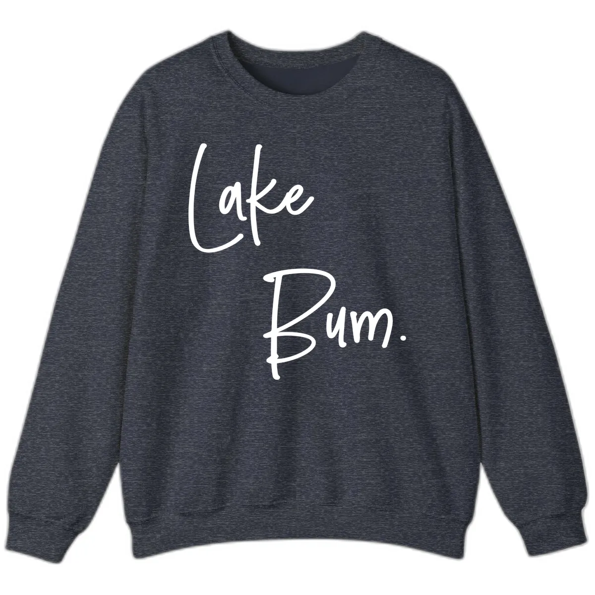 Lake Bum Script Design Sweatshirt in Heather Sport Dark Navy