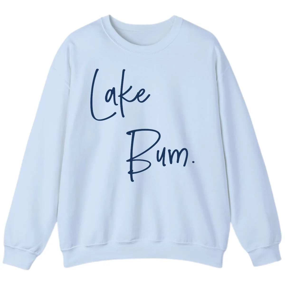 Lake Bum Script Design Sweatshirt in Light Blue